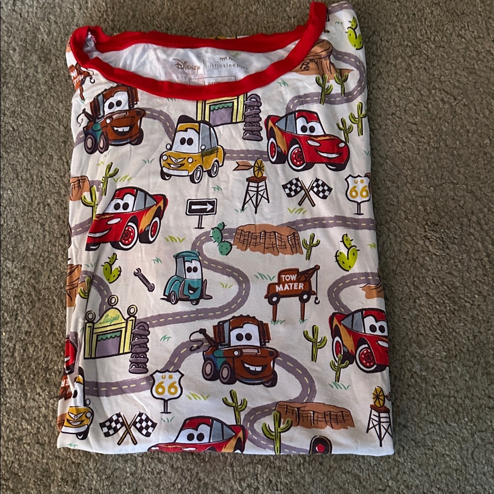 Disney Cars Pajama Top with Red Trim